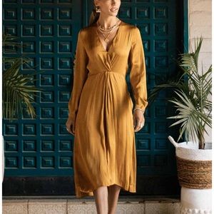 Bohme mustard midi dress